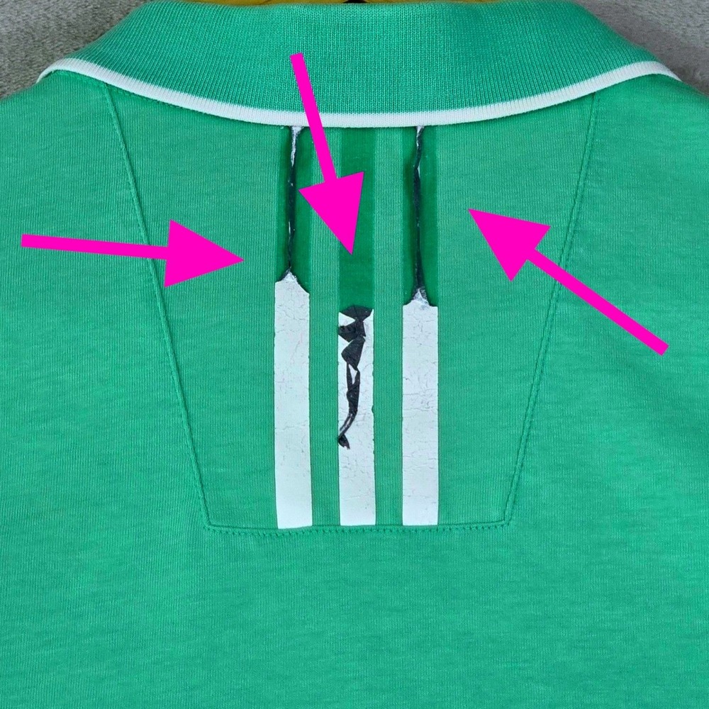 Adidas ClimaLite Mens Size L Golf Polo Shirt Green Cotton F&M Trust Logo - Picture 6 of 10